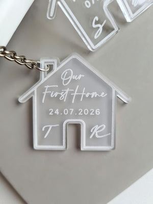 New Home Keyring First House Gift Personalised Keyring Our First Home Couples Keyring Pair Housewarming Key Chain Homeowners Moving Gift