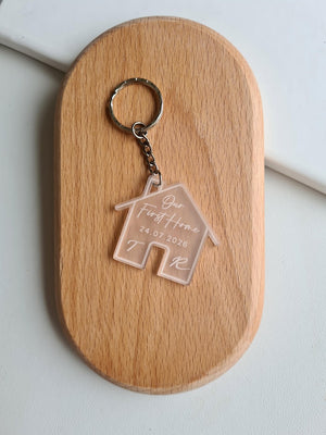 New Home Keyring First House Gift Personalised Keyring Our First Home Couples Keyring Pair Housewarming Key Chain Homeowners Moving Gift