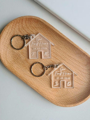 New Home Keyring First House Gift Personalised Keyring Our First Home Couples Keyring Pair Housewarming Key Chain Homeowners Moving Gift