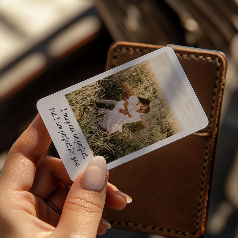 Anniversary Gift Personalized Metal Wallet Insert Custom Photo Card Romantic Gift for Husband Gift for Boyfriend Sentimental Keepsake