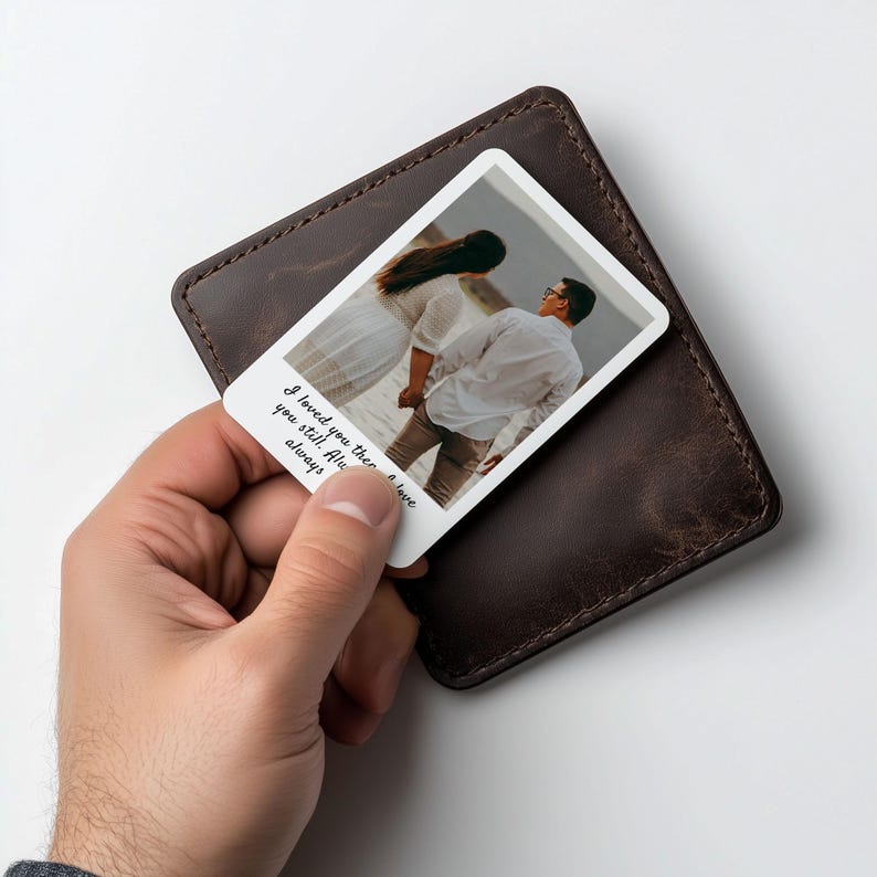 Anniversary Gift Personalized Metal Wallet Insert Custom Photo Card Romantic Gift for Husband Gift for Boyfriend Sentimental Keepsake