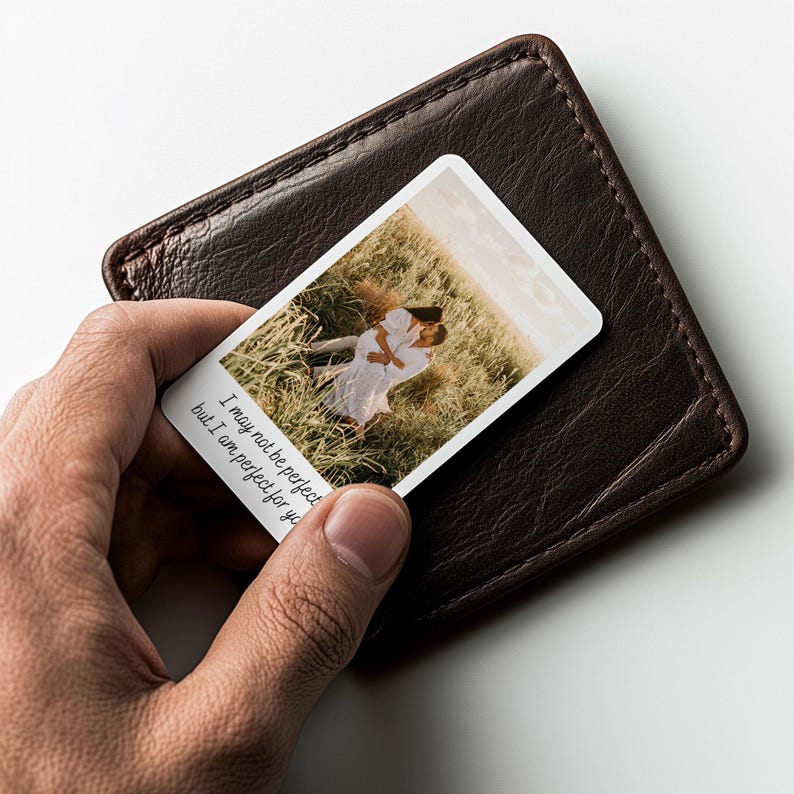 Anniversary Gift Personalized Metal Wallet Insert Custom Photo Card Romantic Gift for Husband Gift for Boyfriend Sentimental Keepsake