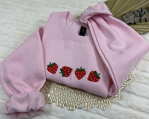 Strawberry Embroidered Sweatshirt, Gardener Gifts, Embroidery Fruit Hoodie, Strawberry Lover Gift, Strawberry Crewneck, Berry Embroidery il_794xN.6718047327_q63l.jpg