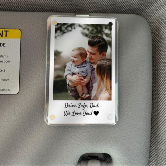 Dad Gifts Custom Photo Car Visor Clip Personalized Father's Day Gift for Him Unique Gift for Dad from Son or Daughter Sentimental Keepsake