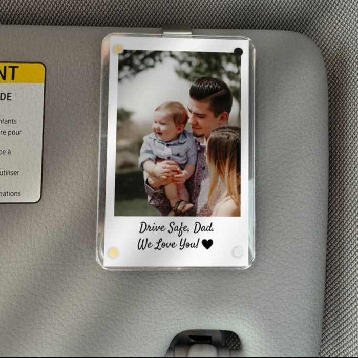 Dad Gifts Custom Photo Car Visor Clip Personalized Father's Day Gift for Him Unique Gift for Dad from Son or Daughter Sentimental Keepsake