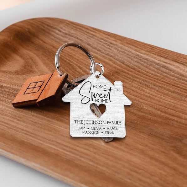 New Home Keychains, Housewarming Gift for Couple, Custom Our First Home Keychain, First Home Gift Keyrings, My First Home Keepsake Keychains