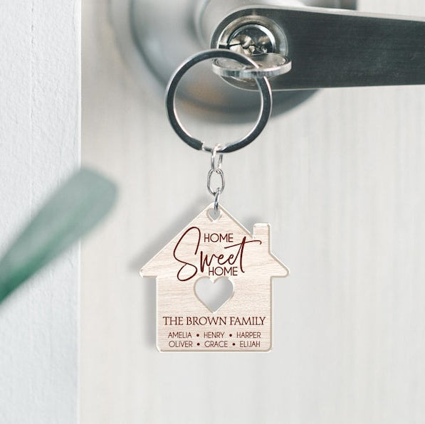 New Home Keychains, Housewarming Gift for Couple, Custom Our First Home Keychain, First Home Gift Keyrings, My First Home Keepsake Keychains