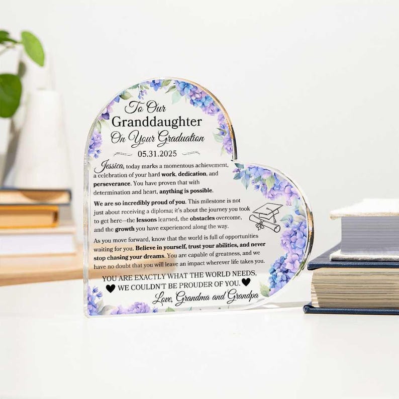 Granddaughter Graduation Gift From Grandparents To Granddaughter Graduation Personalized Plaque Gift For Highschool Graduate For College