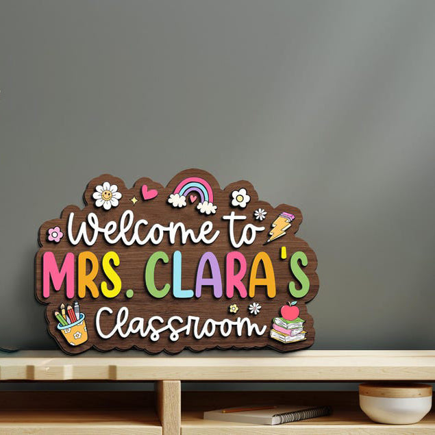 Personalized 3D Teacher Sign, Teacher Door Hanger, Teacher Welcome Sign, Classroom Decor, Teacher Gifts, Custom Teacher Door Sign