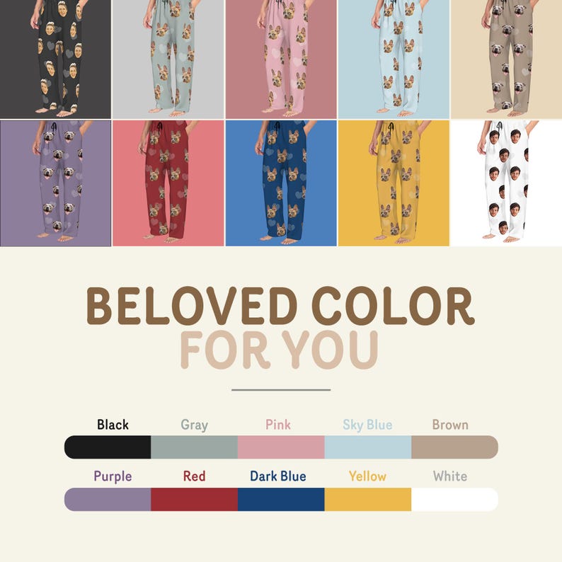 Custom Photo Pajama Pants - Personalized Pet Pajamas Pants for Men Women - Couple Face Pajamas Gift for Husband