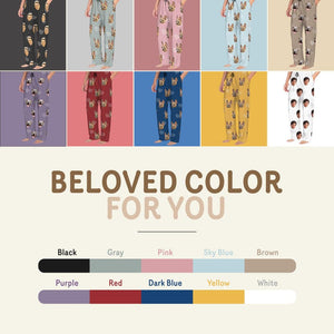 Custom Photo Pajama Pants - Personalized Pet Pajamas Pants for Men Women - Couple Face Pajamas Gift for Husband