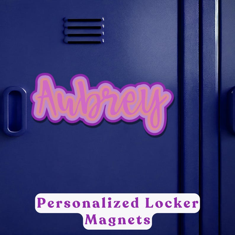 Personalized Magnet Custom Name Locker Magnet School Decal Fridge Magnet Laptop Sticker Teacher or Student Gift