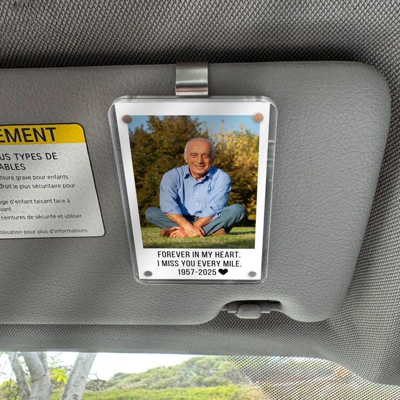 Loss of Father Gift, Personalized Memorial Car Visor Clip, Custom Remembrance Gift, Sympathy Gift for Loss of Dad, Grief Gift for Him