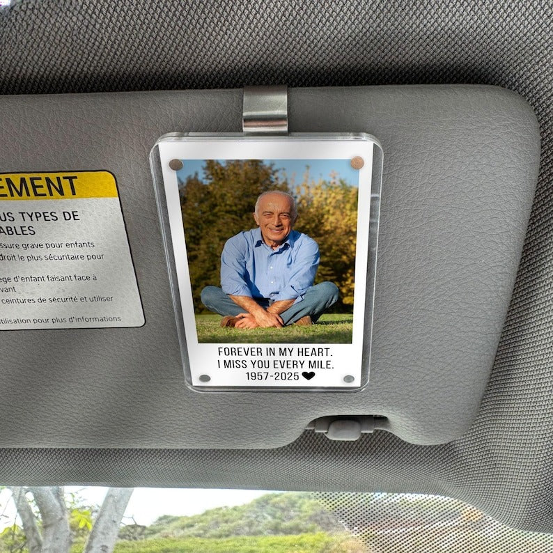 Loss of Mother Memorial Gift Personalized Car Visor Clip, Custom Photo Keepsake, Sympathy Gift for Loss, Remembrance Gift for Mom Grief Gift