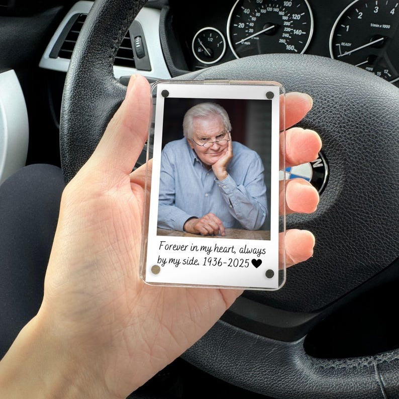 Loss of Father Gift, Personalized Memorial Car Visor Clip, Custom Remembrance Gift, Sympathy Gift for Loss of Dad, Grief Gift for Him