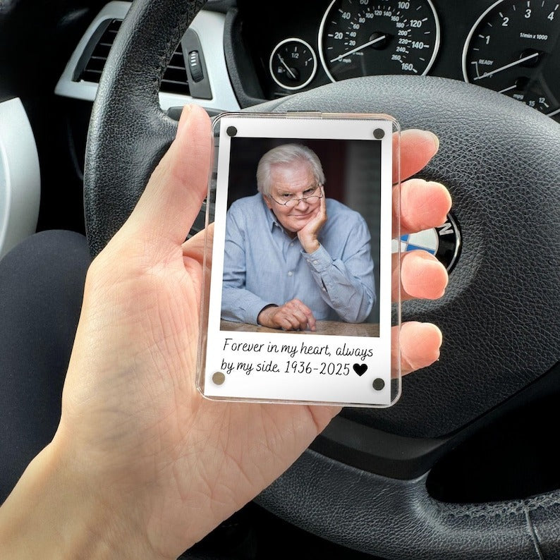 Loss of Mother Memorial Gift Personalized Car Visor Clip, Custom Photo Keepsake, Sympathy Gift for Loss, Remembrance Gift for Mom Grief Gift