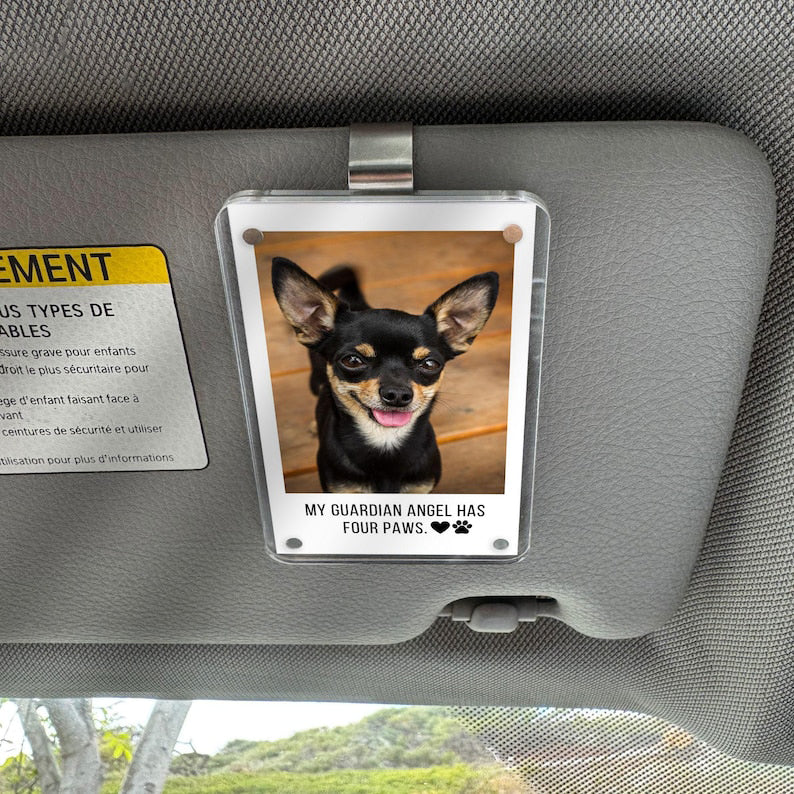 Personalized Loss of Dog Gift, Custom Dog Memorial Car Visor Clip, Pet Remembrance Gift, Pet Memorial Photo Keepsake, Sympathy Gift for Dog