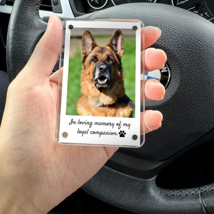 Personalized Loss of Dog Gift, Custom Dog Memorial Car Visor Clip, Pet Remembrance Gift, Pet Memorial Photo Keepsake, Sympathy Gift for Dog
