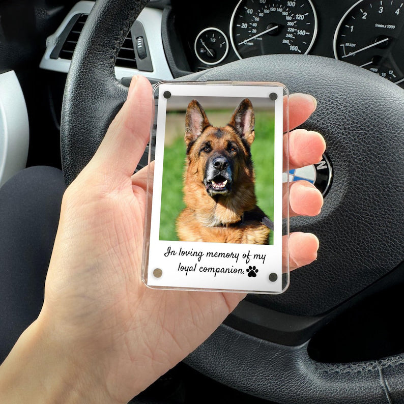 Personalized Loss of Dog Gift, Custom Dog Memorial Car Visor Clip, Pet Remembrance Gift, Pet Memorial Photo Keepsake, Sympathy Gift for Dog
