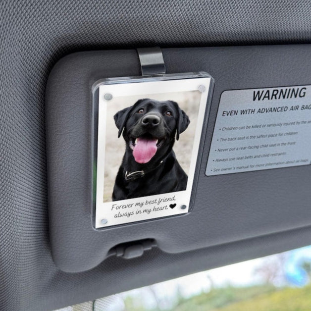 Personalized Loss of Dog Gift, Custom Dog Memorial Car Visor Clip, Pet Remembrance Gift, Pet Memorial Photo Keepsake, Sympathy Gift for Dog