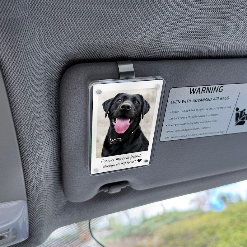 Personalized Loss of Dog Gift, Custom Dog Memorial Car Visor Clip, Pet Remembrance Gift, Pet Memorial Photo Keepsake, Sympathy Gift for Dog