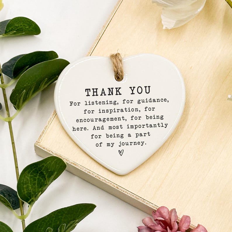 Personalized Thank You Gift, Thank You Keepsake, Thank You Present, Gift To Say Thank You, Ceramic Heart Keepsake, Gift For Friend, Thankful