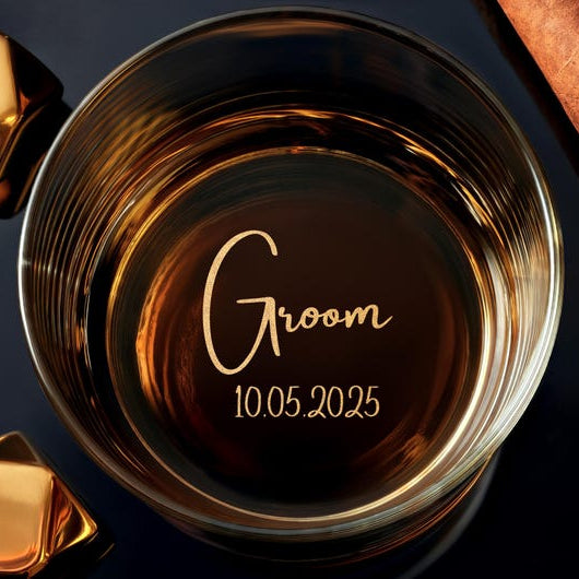 Personalized groomsmen gift, custom engraved whiskey glasses, unique wedding present for him, perfect gift for groomsmen and best man