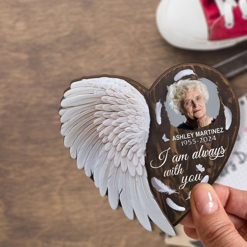 Always With You Custom Photo Car Visor Clip, Personalized Memorial Gift, Custom Memorial Sun Visor Picture Clip,Gift Car Accessories, Memorial Keepsake Gift
