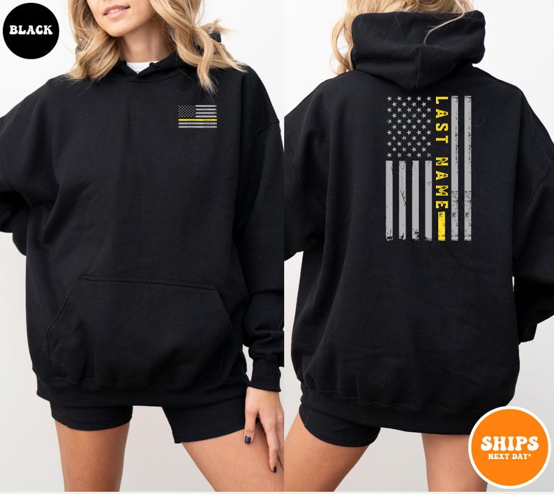 911 Dispatcher T-shirt | Thin Gold Line Flag Dispatcher Shirt | First Responder Gift | Personalized 911 Operator Shirt | Telecommunications