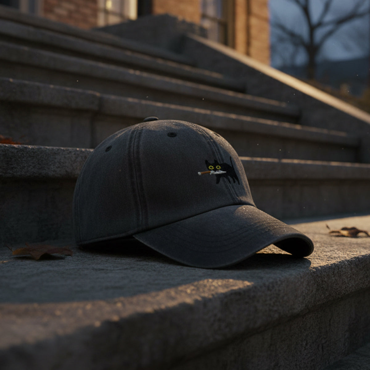 Premium Black Cat Embroidered Dad Hat Stealthy Black Cat with Dagger Design Baseball Cap for Men & Women, Adjustable Classic Hat il_794xN.6723290969_6jds1.jpg