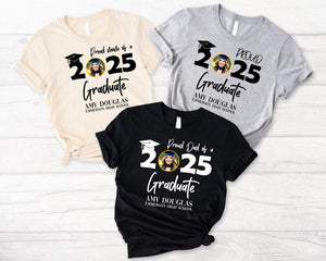 Personalized Graduation Shirts, Add the Photo Graduation Shirt, Proud Mom of a 2025 Graduate Shirts, Class of 2025 Family Graduation Shirts