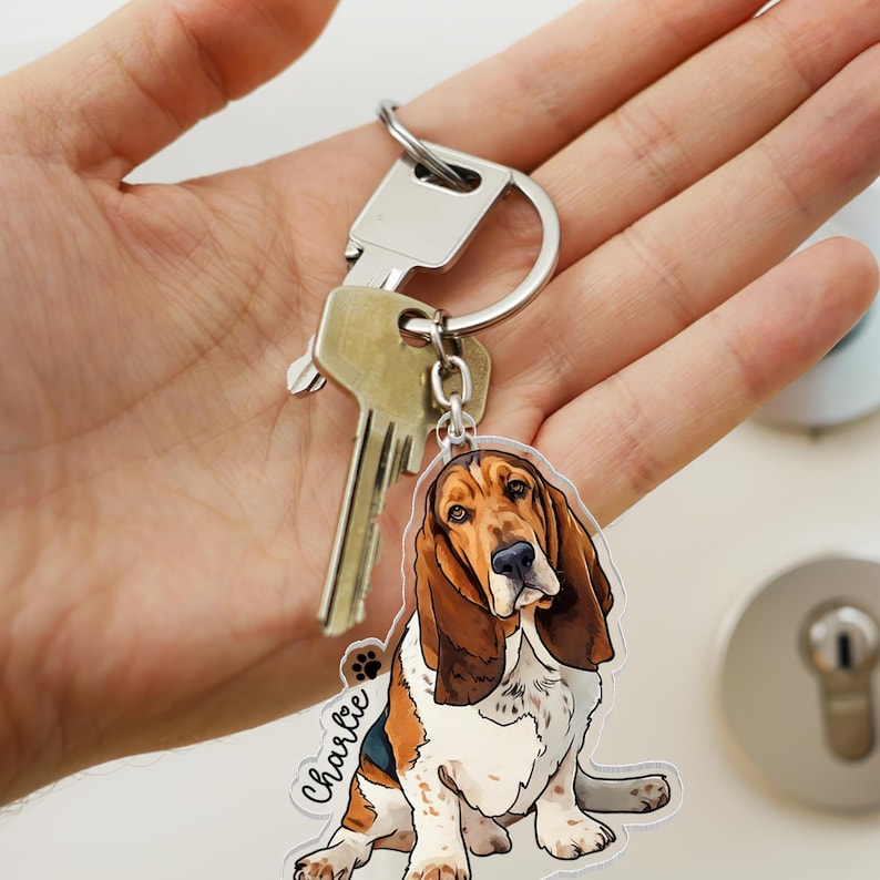 Personalized Pet Lovers Gifts, Custom Pet Portrait Keychain, Pet Photo Keychain, Custom Dog Photo Keychain, Mother's Day Gift For Dog Mom