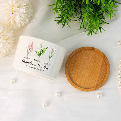 Mothers Day Plant Pot, Personalised Birth Flower Mini Pot, Grandma's Garden Pot for Mom Nanny, Perfect Gift for Her, Family Flower Plant Pot