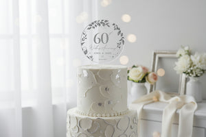 60th Anniversary Cake Topper, Diamond Wedding Acrylic Cake Topper, Custom 60th Anniversary Cake Topper, Wedding Anniversary Gift for Parents