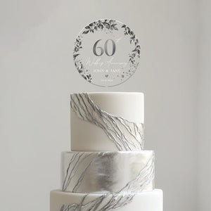 60th Anniversary Cake Topper, Diamond Wedding Acrylic Cake Topper, Custom 60th Anniversary Cake Topper, Wedding Anniversary Gift for Parents