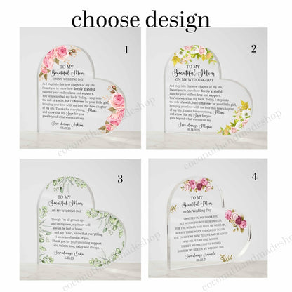 Personalized Mother of the Bride Gift from Daughter, Custom Acrylic Plaque for Bride Mother, Wedding Keepsake Gifts for Mother of the Bride