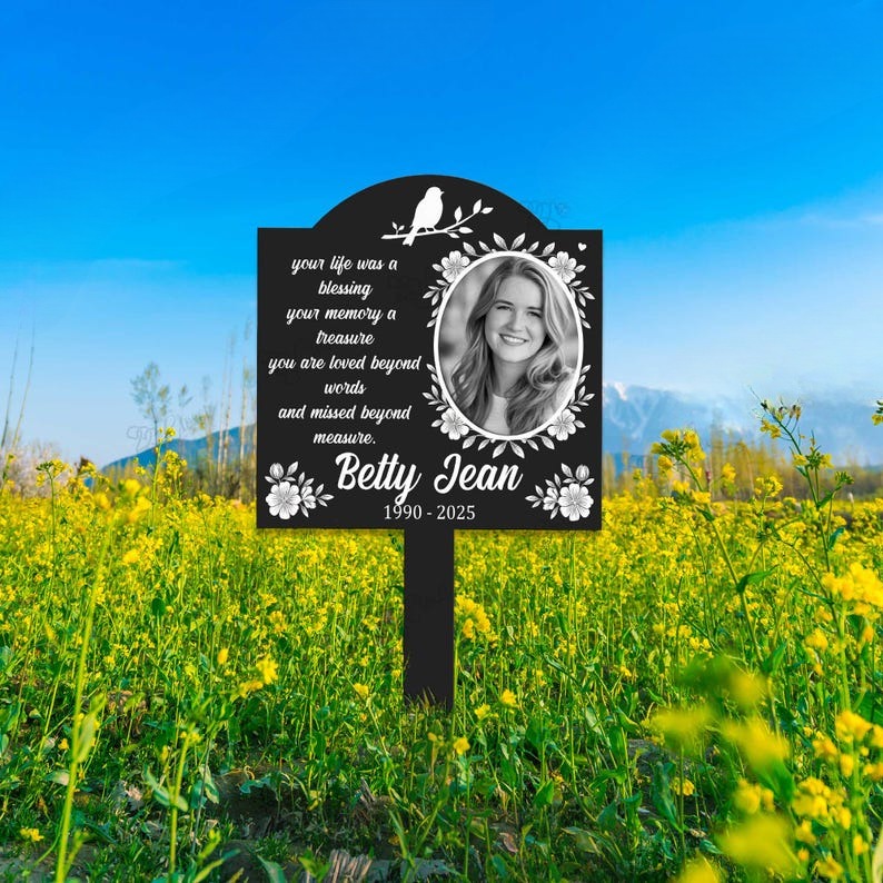 Personalized Photo Grave Marker, Photo Grave Marker, Outdoor Memorial Plaque, Sympathy Plaque, Remembrance Sign, Cemetery Sign