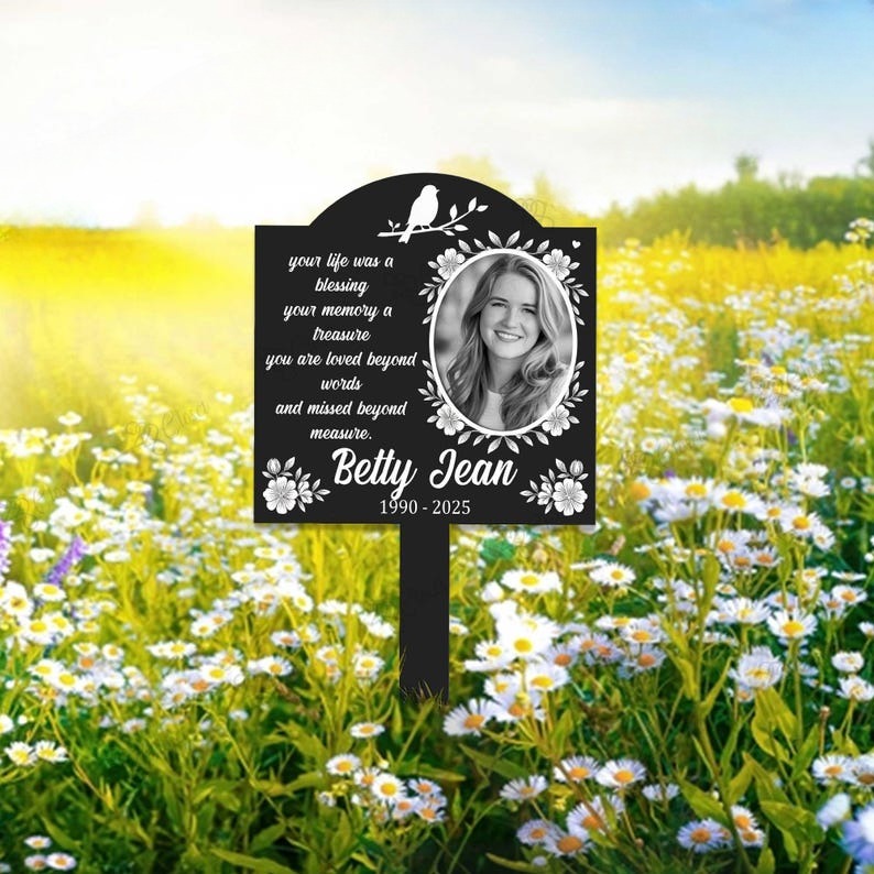 Personalized Photo Grave Marker, Photo Grave Marker, Outdoor Memorial Plaque, Sympathy Plaque, Remembrance Sign, Cemetery Sign