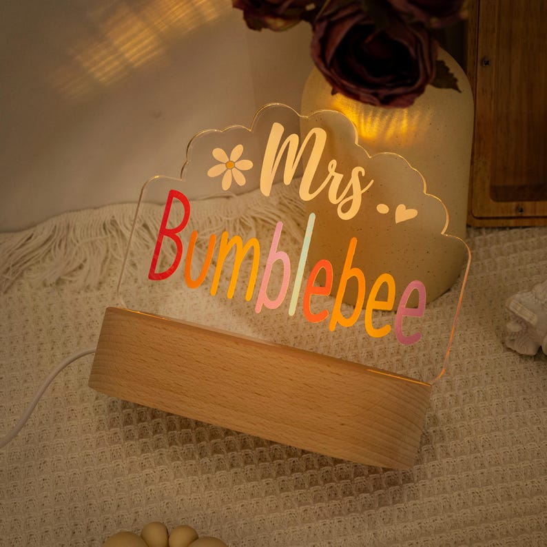 Teacher Appreciation Gift, Custom Teacher's Name Lamp, Personalized Teacher Desk Name Plate, Custom Teacher Gifts, Back to School 2025
