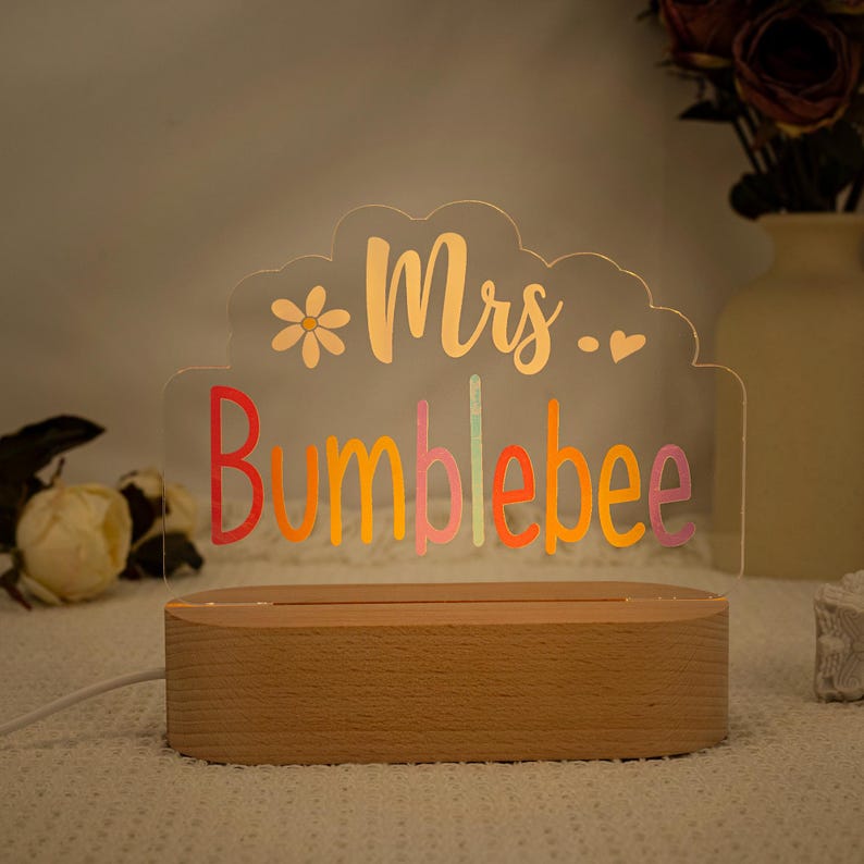Teacher Appreciation Gift, Custom Teacher's Name Lamp, Personalized Teacher Desk Name Plate, Custom Teacher Gifts, Back to School 2025