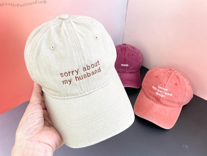 Custom Text Embroidered Hat, Personalized Saying Cap, Vintage Baseball Hat, Gift For New Dad Mom, Camp Bachelorette Hat, Mothers Day Gift il_794xN.6727438220_p4ax.jpg