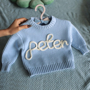 Embroidery Sweater, Baby Jumper with Name, Custom Toddler Sweater, Baby Knit Sweater, Baby Boy & Girl Gift, 1 Year Old Birthday Gifts