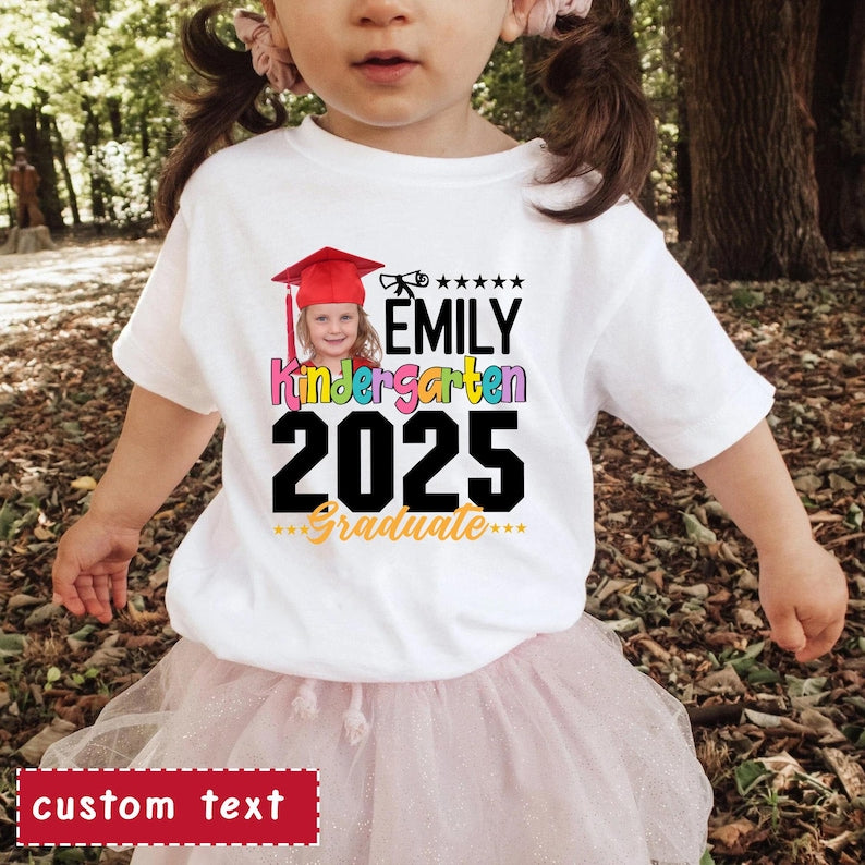 Personalized Family Kindergarten Graduation Shirt, Custom Kids Face Photo Proud Kindergarten Graduation Shirt Kindergarten Family Graduation