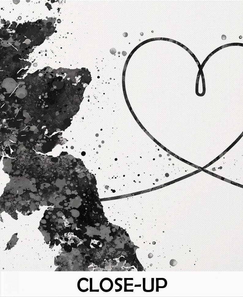 Personalised Map Print Watercolor Print Any Two Maps Moving Abroad Present Distance Gifts Country to Country Customized Wall Art