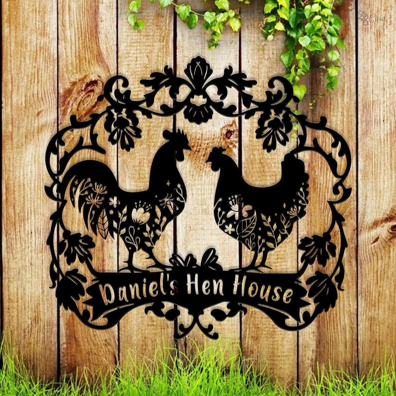 Custom Chicken Coop Sign Personalized Chicken Farm Sign Hen House Sign Chicken Coop Decor Farmhouse Decor Gift for dad Mothers Day Gift