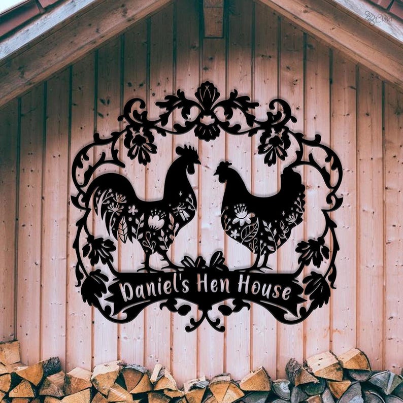 Custom Chicken Coop Sign Personalized Chicken Farm Sign Hen House Sign Chicken Coop Decor Farmhouse Decor Gift for dad Mothers Day Gift