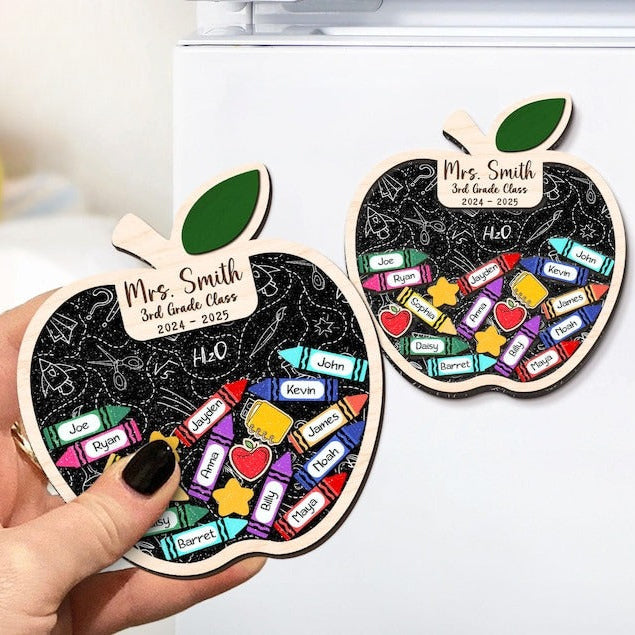 Teacher Apple Magnet, Back To School Gift For Teacher, Teacher Gifts, Teacher 3D Fridge Magnet, Teacher Shaker Magnet, Teacher Appreciation