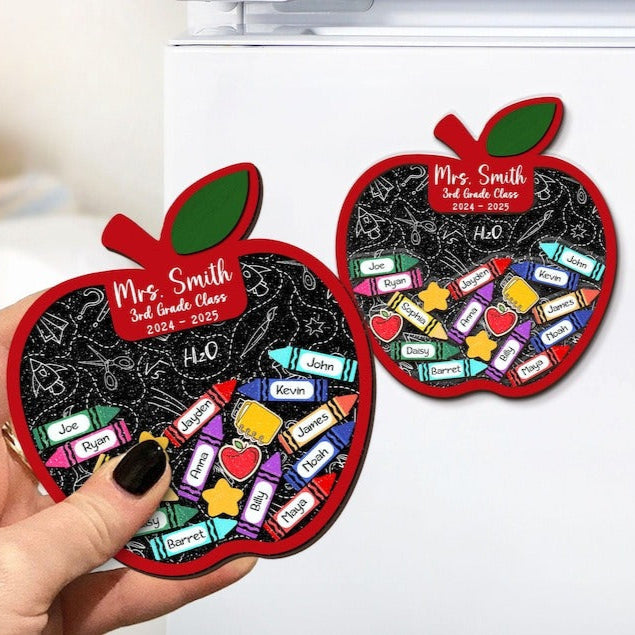 Teacher Apple Magnet, Back To School Gift For Teacher, Teacher Gifts, Teacher 3D Fridge Magnet, Teacher Shaker Magnet, Teacher Appreciation