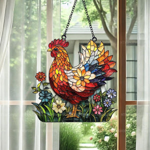 Acrylic Farmhouse Window Decorations, Rustic Style Hanging Decorations, Country Kitchen Art, Gifts for Farm Lovers, Gifts for Chicken Lovers