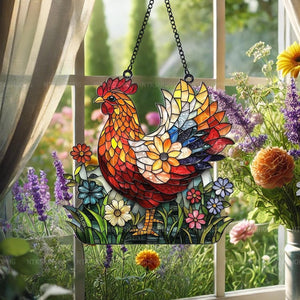 Acrylic Farmhouse Window Decorations, Rustic Style Hanging Decorations, Country Kitchen Art, Gifts for Farm Lovers, Gifts for Chicken Lovers